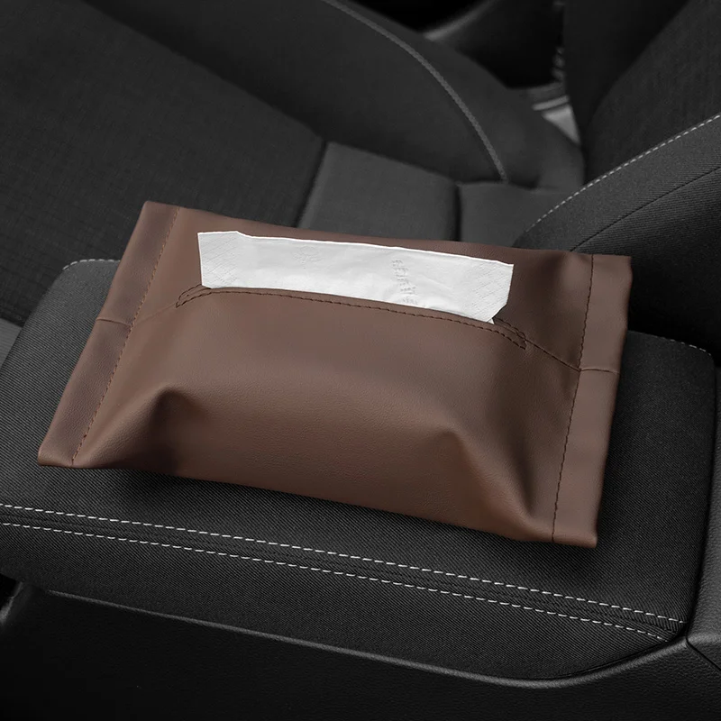For Audi e-Tron GE A5 Cabrio F5 RS4 B9 RS5 F5 2017~2023 Car Seat Back Hanging Case With Fix Strap Tissue Storage Bag Accessories