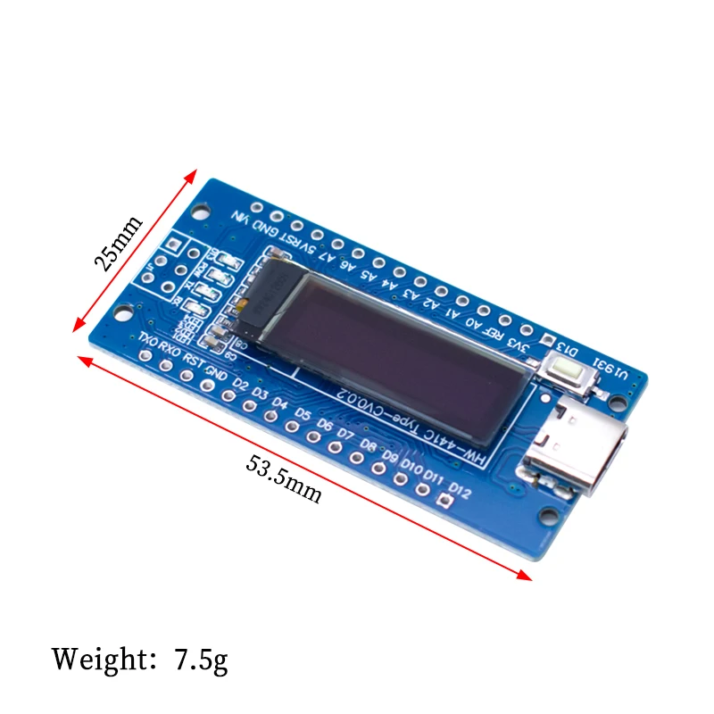 Nano V3.0 ATmega328P Improved CH340C Module with Built in 0.91 inch OLED Display Screen