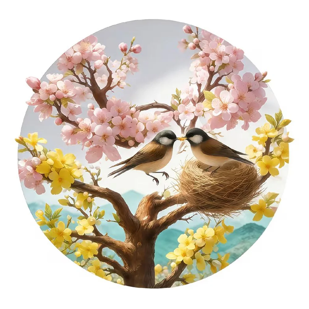 

Flowers and Birds Self-Adhesive Stickers, Bedroom Entryway Living Room Porch Home Decoration Wall Stickers, Removable Stickers