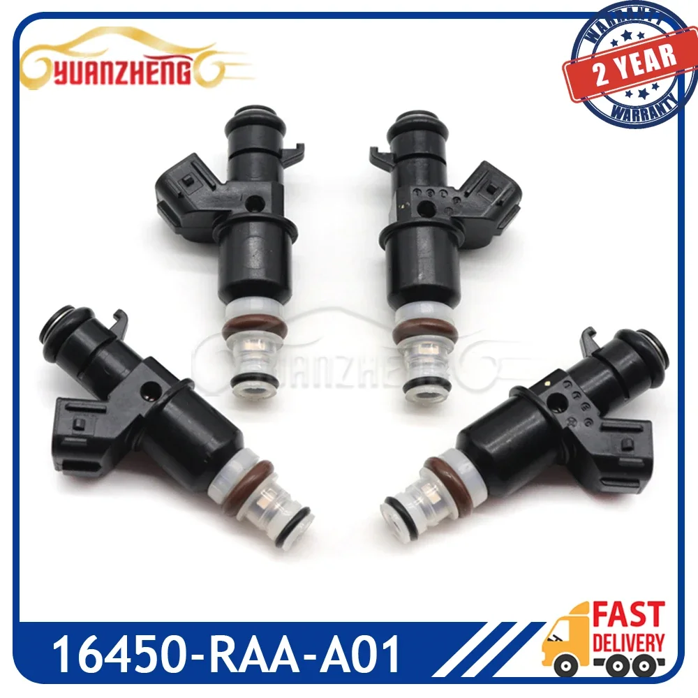 

4 шт./лот, автомобильная топливная форсунка 16450-RAA-A01, подходит для ACURA RSX 2.0L HONDA ACCORD CR-V ELEMENT 2.4L 2003-2011 16450-PPA-A01
