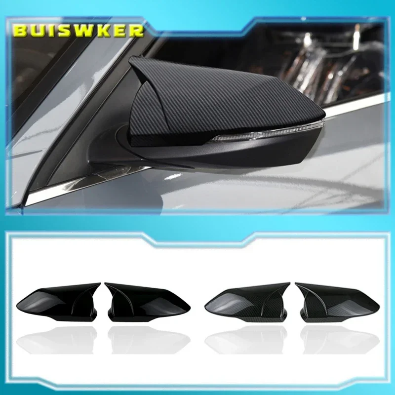 for Hyundai Elantra Avante CN7 2021 ABS rearview mirror protective shell Chrome carbon fiber decorative horn cover exterior