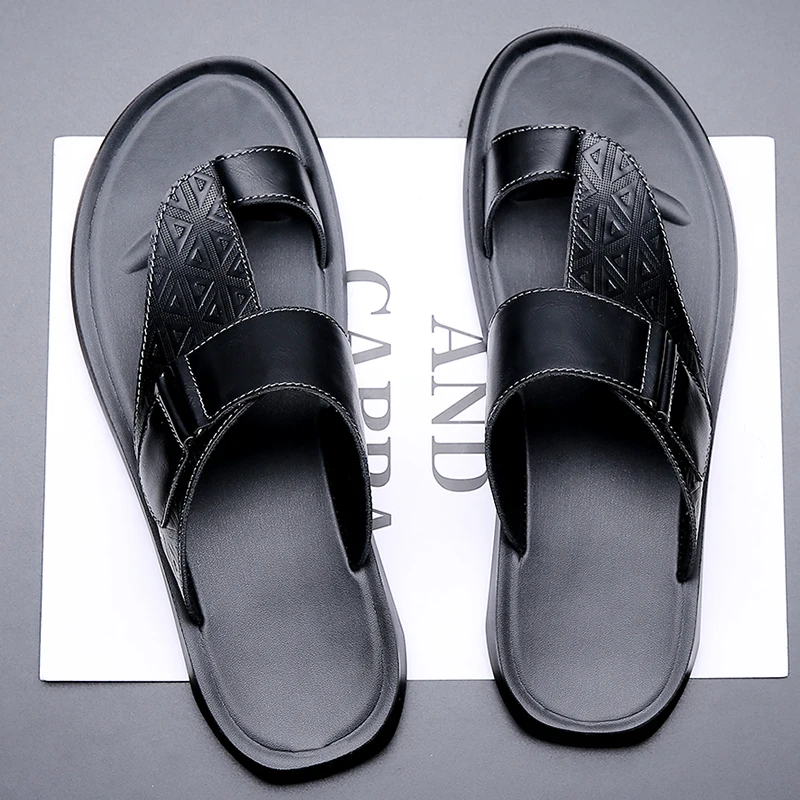 Herren Sommer-Sandalen Atmungsaktive Modische Einfache Zehenfreie Weiche Flache Strandschuhe Bequeme Klassische Pantoffeln-2502 – Detail 22