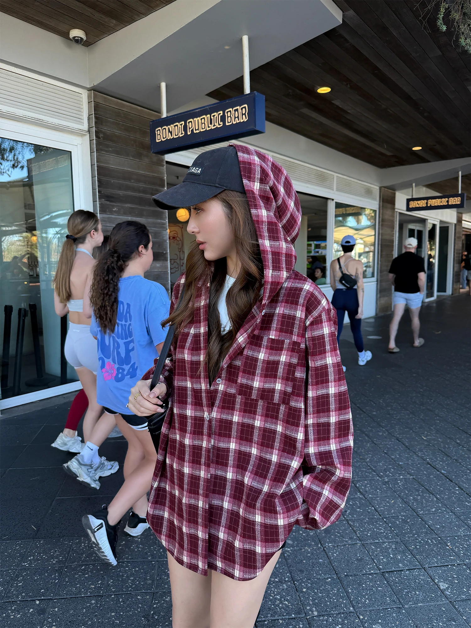 

NEVA HU Tidal Quadrant винтажная клетчатая куртка с капюшоном irt Jaet женская свободная повседневная клетчатая куртка из полиэфирного волокна длинная све