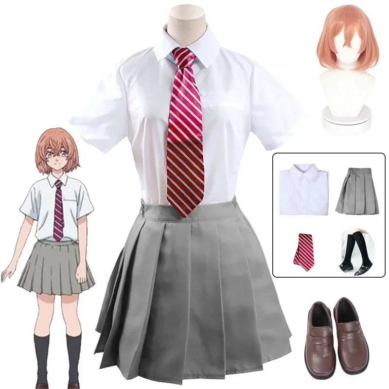 

Tachibana Hinata Cosplay Costume Wig Shoes Women JK School Uniform Outfits Suit Halloween Anime Clothes