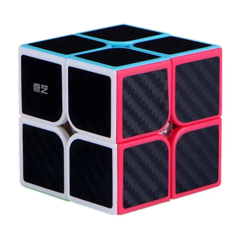 QiYi Magic Cube Colorful Carbon Fiber 2x2 3x3 4x4 Maple Leaf Pyramid Professional Magic Cube Children Adult Puzzle Decompression