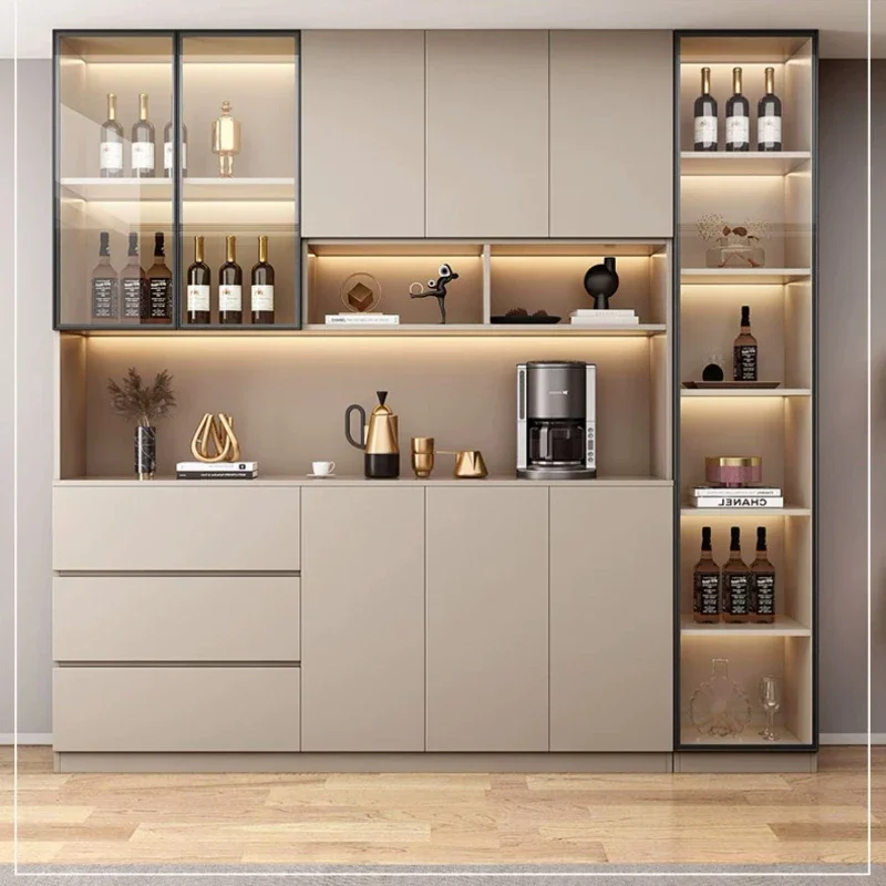 

Luxury Rack Wine Cabinet Refrigerator Wood Glass Hanging Bar Wine Cabinet Holder Display Supermarket Furniture