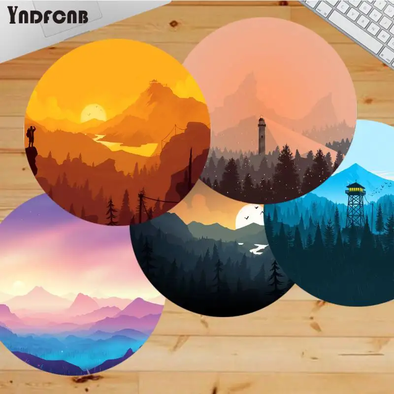 

Deep Forest Firewatch Mousepad Round Custom Skin Desktop Desk Mat Kawaii Gaming Accessories Students Mouse Pad PC Mouse Carpet