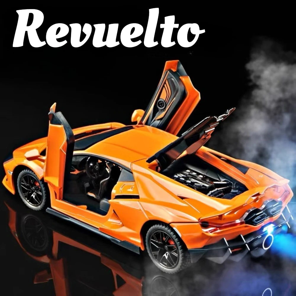 Schaal 1:24 Revuelto Senna Spray Sportwagen Model Speelgoed Geluid Licht Deuren Geopend Legering Diecast Miniatuur Voertuigen Cadeaus voor Jongens