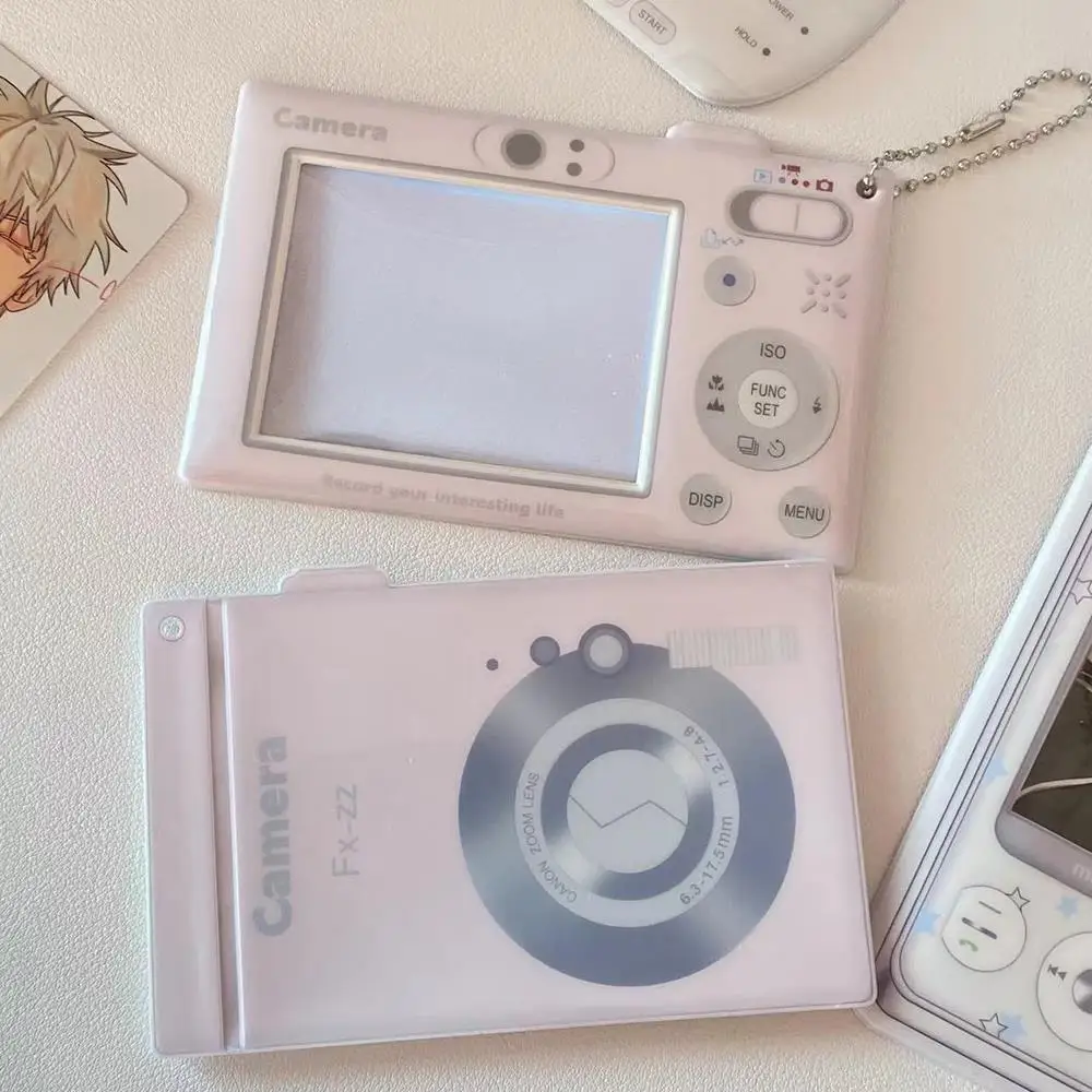 Cartoon 3 Inch PVC Mobile Shape Korea Photocard Holder Creative Camera Idol Photo Card Cover Bag Pendant School Stationery