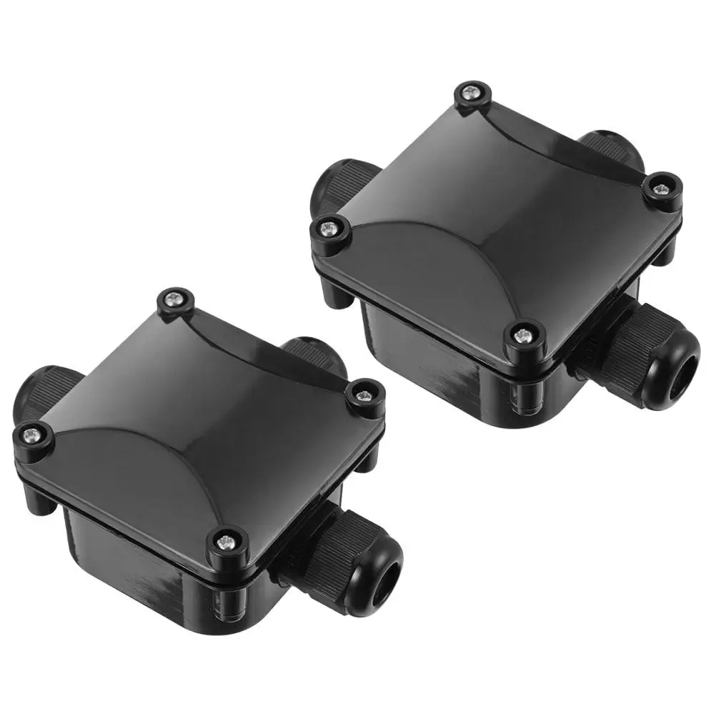 2Pcs Waterproof Outdoor Junction Box Heavy Duty Plastic Electrical Enclosure Grid Cover Shockproof for Street Lamp Garden Light