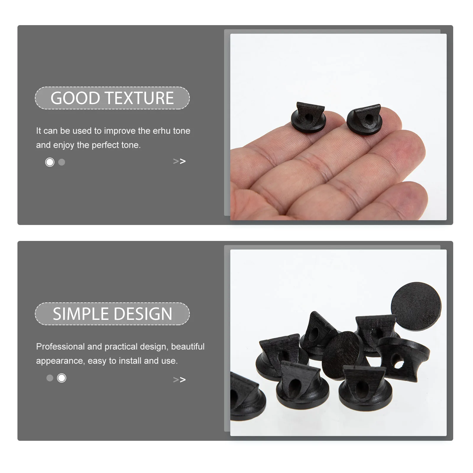 

10pcs Erhu Bridge Wood Replacement Part for Instrument Accessories Tone Enhancer Resonance Conductor Durable Easy Install