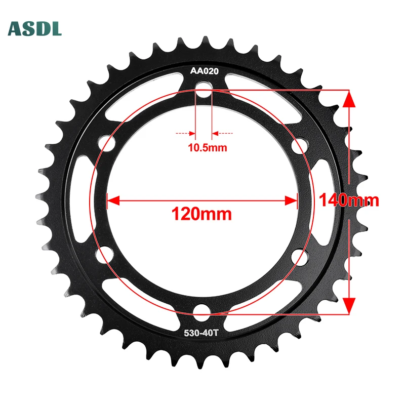 

525 Chain 42T Rear Sprocket Fit for Suzuki GSR750 GSX-R750 GSX-S750 DL1000 GSX-R1000 DL1050 Carburized Steel Drive Rear Sprocket