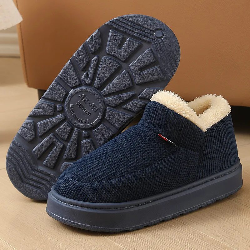 Unisex Winter-Plüsch-Schneestiefel mit Warmer Dicker Sohle für Innen- und Außenbereich Rutschfeste Hausschuhe – Detail 10