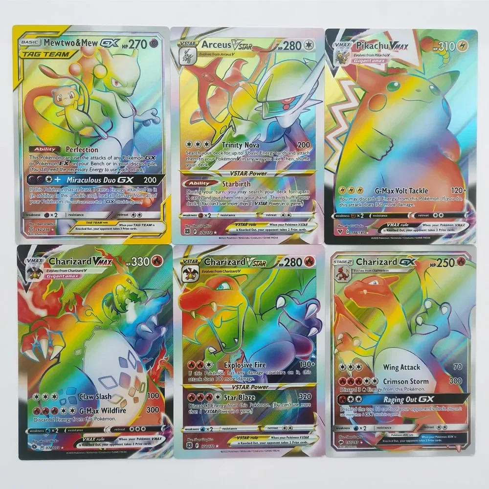 NEW Oversized Pokemon 12Pcs Jumbo Letters Cards Vmax V GX Arceus Pikachu Charizard Super Shiny Rare CardEssential for Collectors