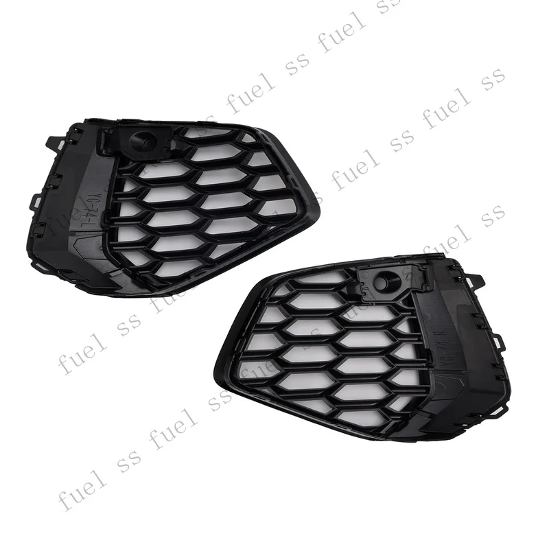 S+ Black Front Honeycomb Fog Light Grill Cover For Audi A3 S-line 2021-2023
