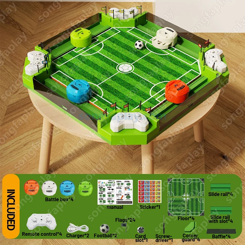Mini Football Arcade Game for 4 Players Customizable Fun Tabletop Game for Adults Kids Coin-Operated Family