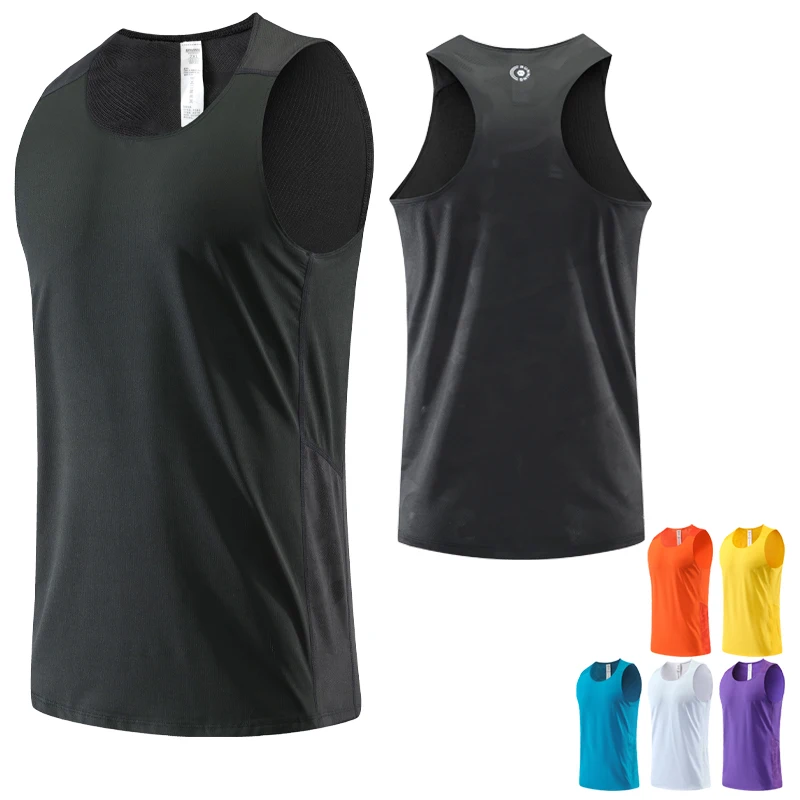 Men Vests Sport Thin 2022 New Running Tank Top Summer Workout Gym Singlets Quick Dry Bodybuilding Sleeveless Training Vest