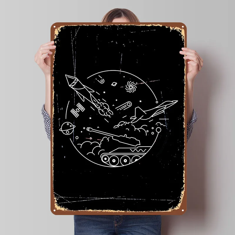 Save Ukraine Metal Signs Space Battle Poster Vintage Interior Decoration Living Room Wall Art Mural Bathroom Decor Art of Murals
