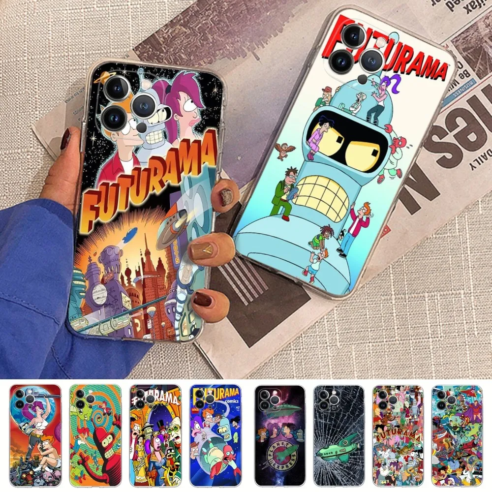 F-Futurama-Bender Art Phone Case For iPhone 16 15 14 11 12 13 Mini Pro XS Max Cover 6 7 8 Plus X Funda Shell