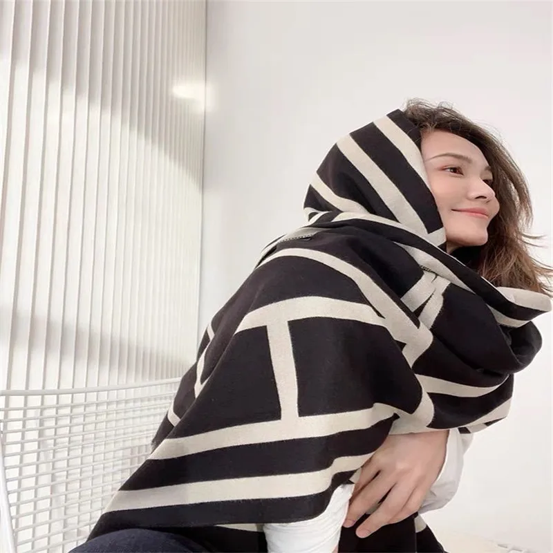 وشاح 2022 الخريف والشتاء الجديدة سميكة أوشحة كشميرية بالجملة على الوجهين الأوشحة الدافئة #2