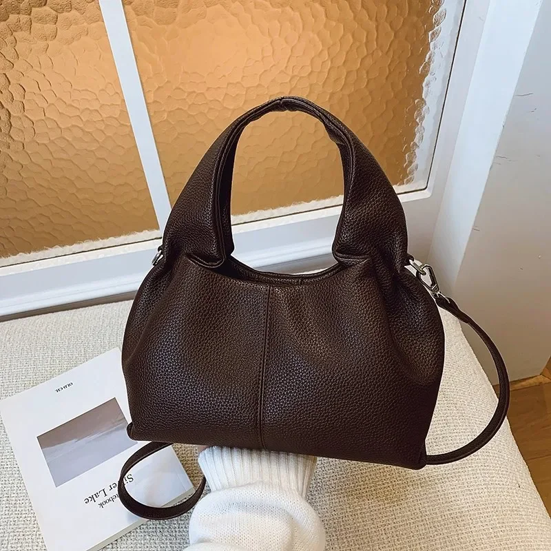 

French Luxury Cloud Bag Women Minimalist Ruched Design Shoulder Bag Premium Elegant Crossbody Bag Magnetic Clasp Brand Handbag