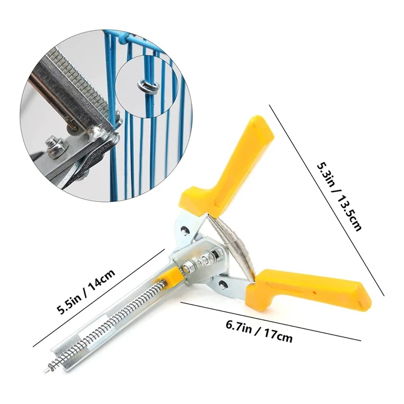 Набор плоскогубцев для гвоздей ABXF-Type M Hog с 2400 шт. зажимами M для крепления забора, установки обивки, клетки для животных, желтый