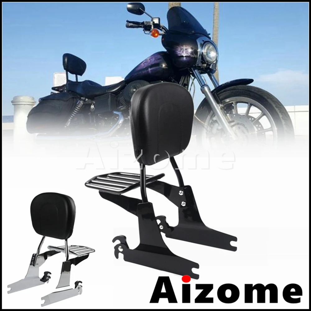 

Motorcycle Sissy Bar Cushion Luggage Rack Backrest Pad Luggage Rack For Harley Dyna Super Glide Low Rider Sport Wide Glide 02-05