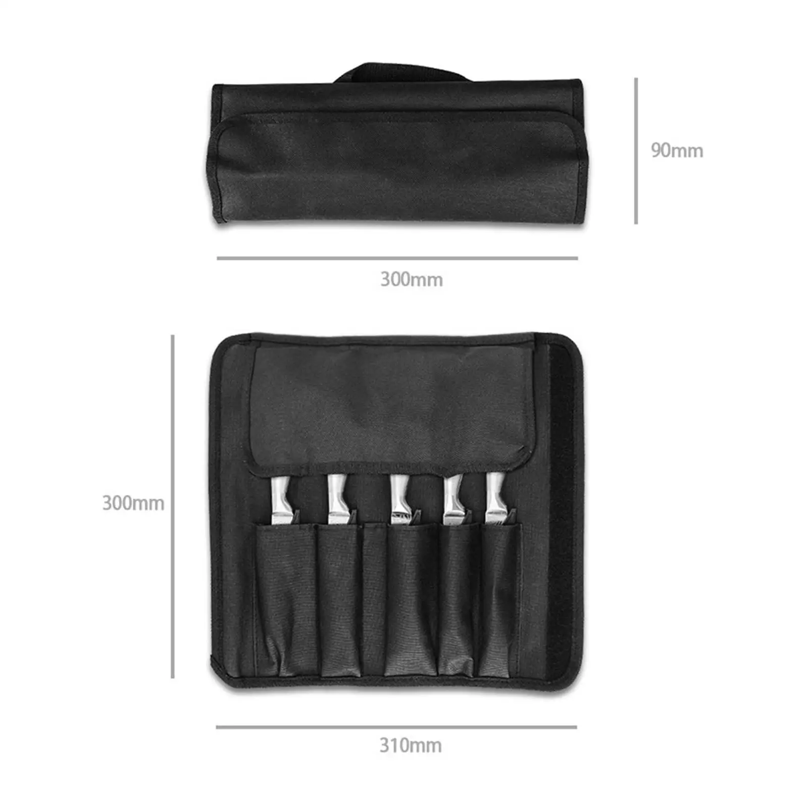 Knife Roll Storage Bag Storage Pockets Folding Chef Pouch Easy Carrying Oxford Cloth for Bars Restaurants Travel Home Picnic