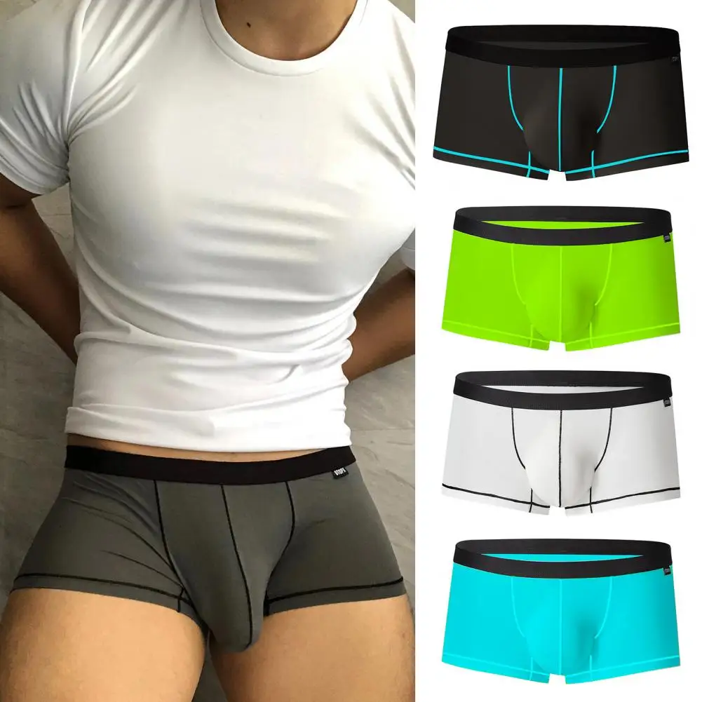 Man Natural Thin Ice Silk U Touch Comfortable Breathable Boxer Pants Men Underwear