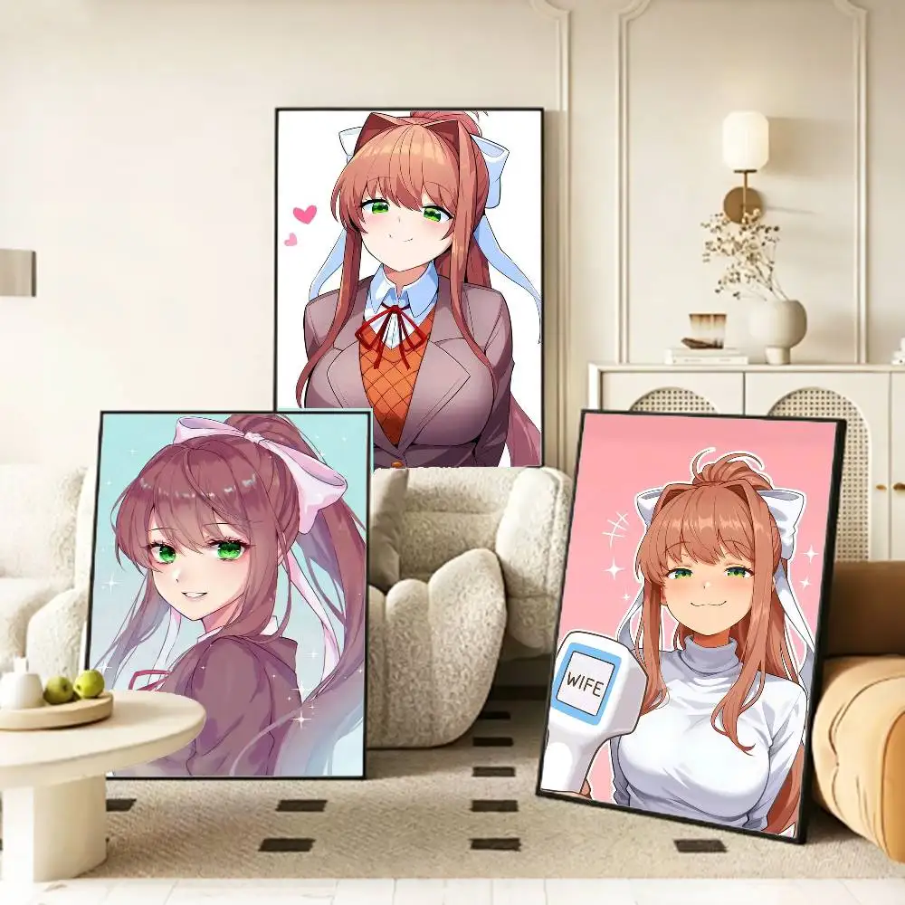 VN DDLC M-MonikaVN Poster HD Self Adhesive Waterproof Wall Art Ideal for Home Office Dorm