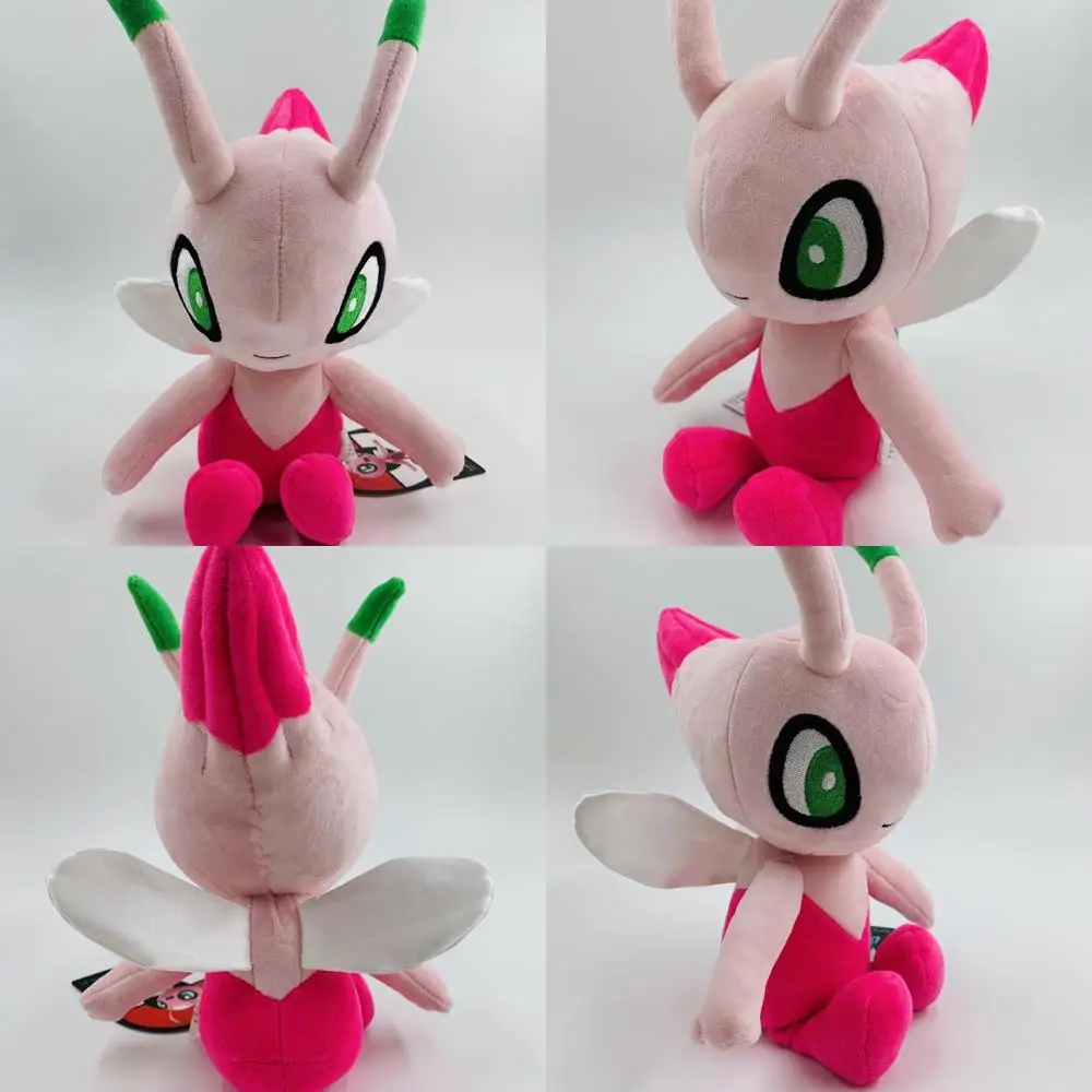 

25cm Pink Shiny Kawaii Celebi Evolution Plush Toy Stuffed Doll Cute Kids Birthday Gift for Children Soft Animal Plushie