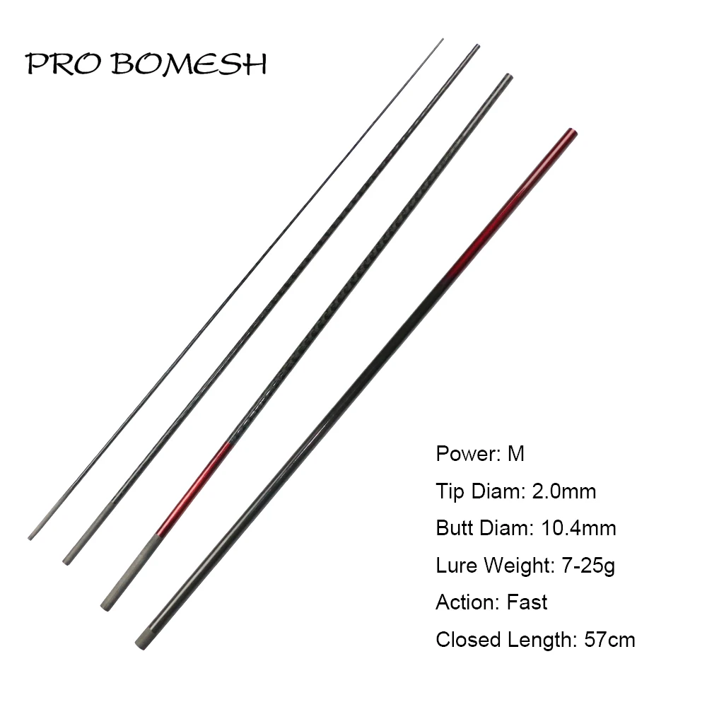 Pro Bomesh 1 Set M ML 2.1m 7FT 4 Section Xrays Wrapping Travel Fishing Rod Blank DIY Building Component Cane