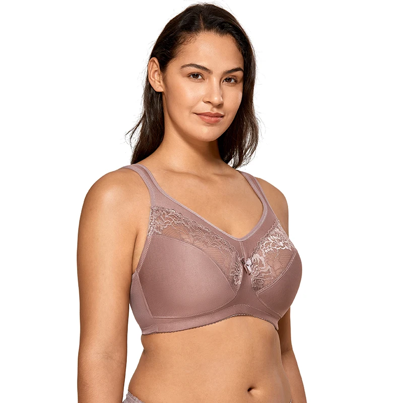 Women\'s Unlined Full Figure Support Plus Size Wirefree Minimizer Bra