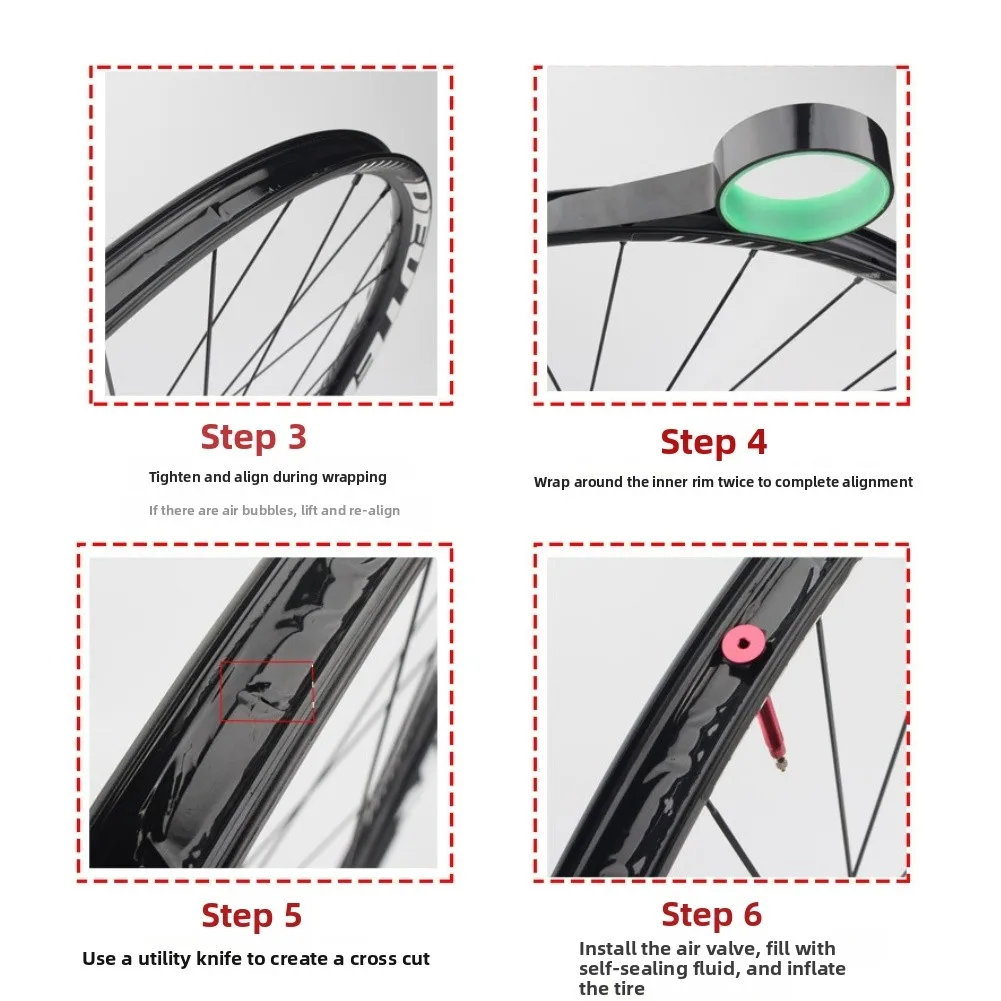 Bicycle Tubeless Rim Tape 20-37mm High Pressure Seal Strip For Mountain Road-Bike Wheel Conversion Airtight Repair Accessories