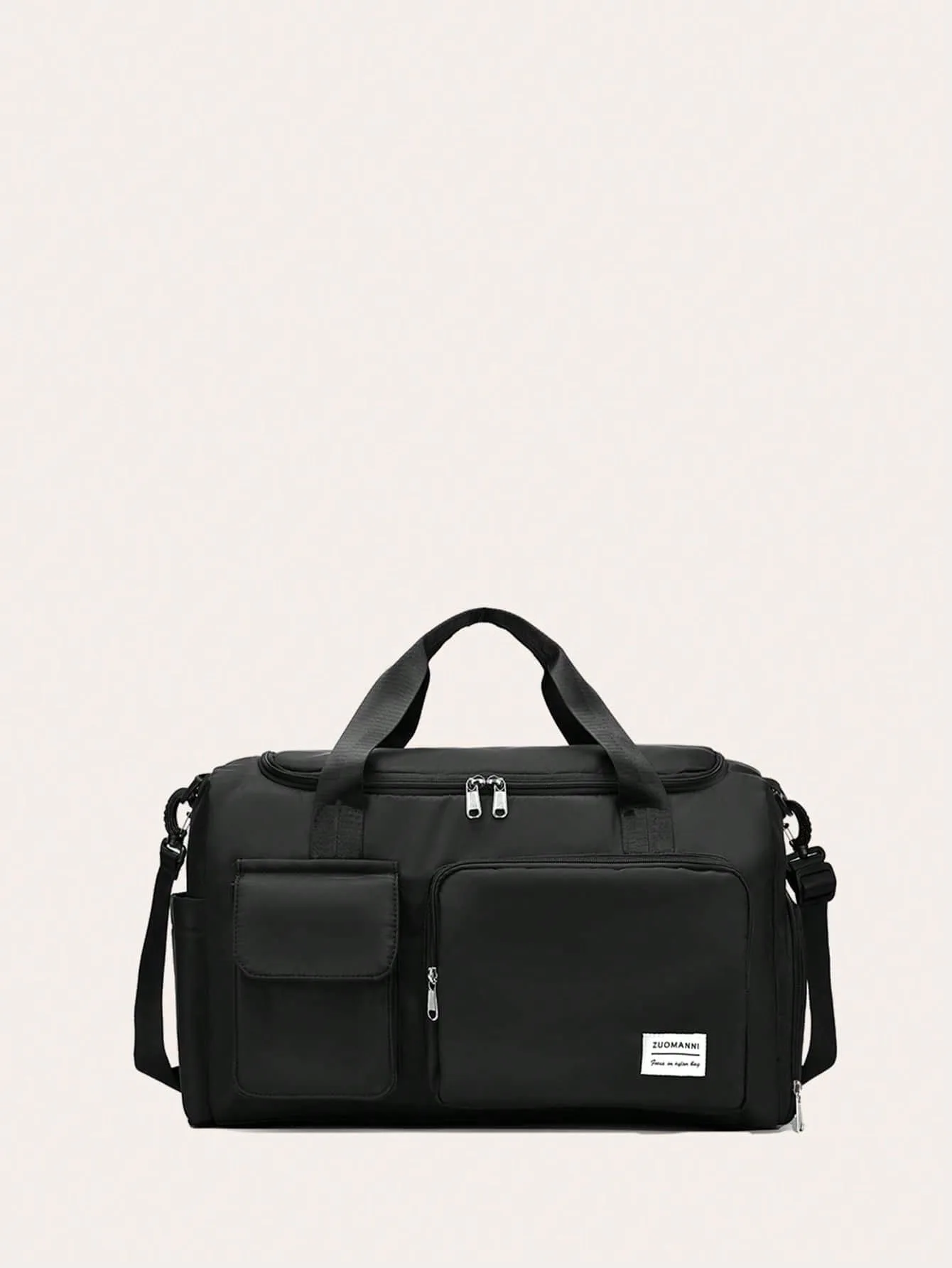 

Durable Nylon Foldable Tote Bag With Separate Shoe Compartment, Suitable For Storing Sportswear, Yoga Gear, Travel Items, School Supplies