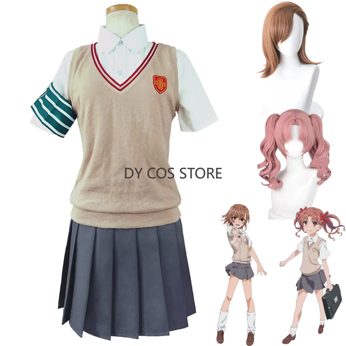 

Аниме A Определенный магический индекс A Определенный научный рейлран Мисака Микото Ширай Куроко Косплей Костюм Парик Школьная форма Юбка