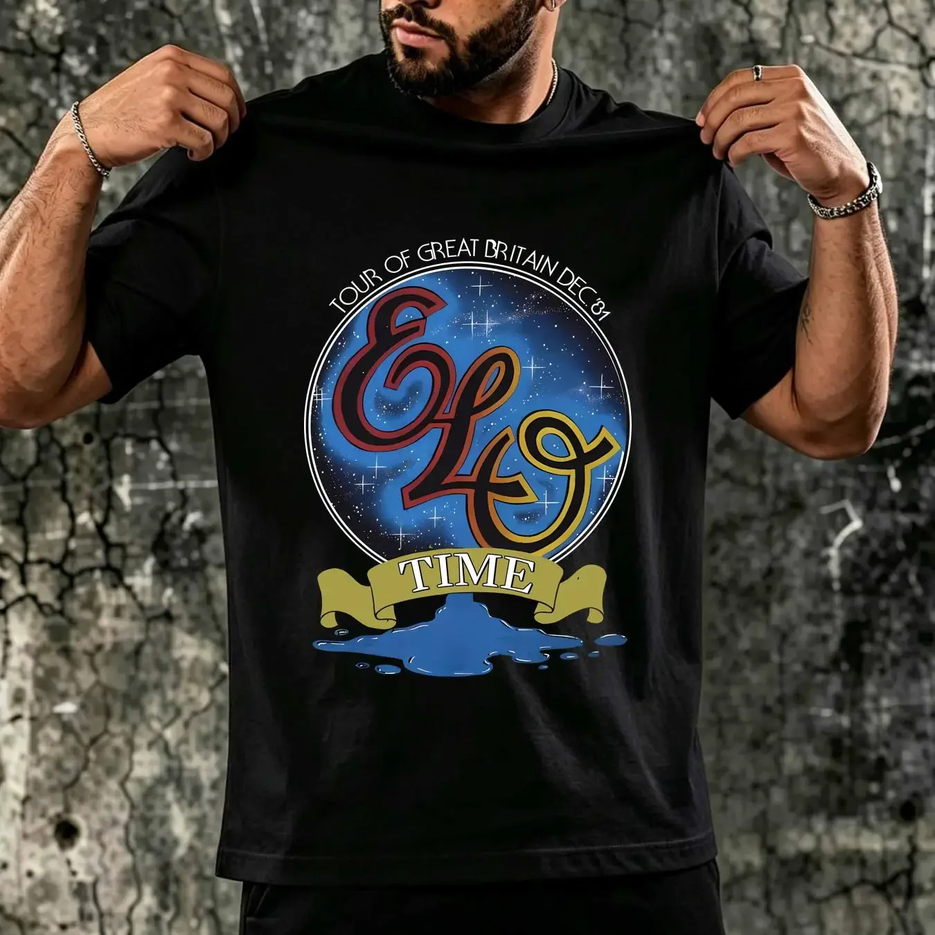 washed T Shirt Electric Light Orchestra ELO 80s 90s Tour All Size KH1069 long or short sleeves vintage Washed homme streetwear