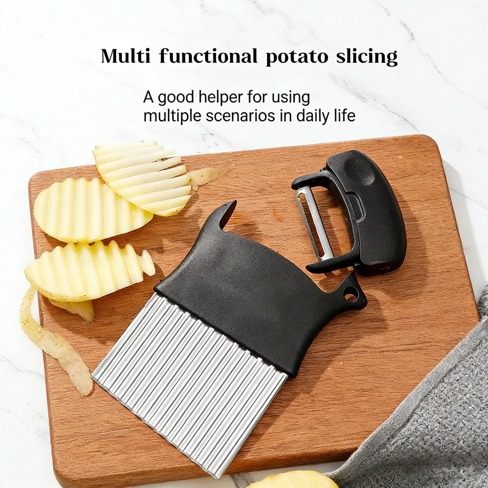 Pemotong Kentang 2-in-1, Pemot - Kitchen Gadgets Built In ulasan dan harga