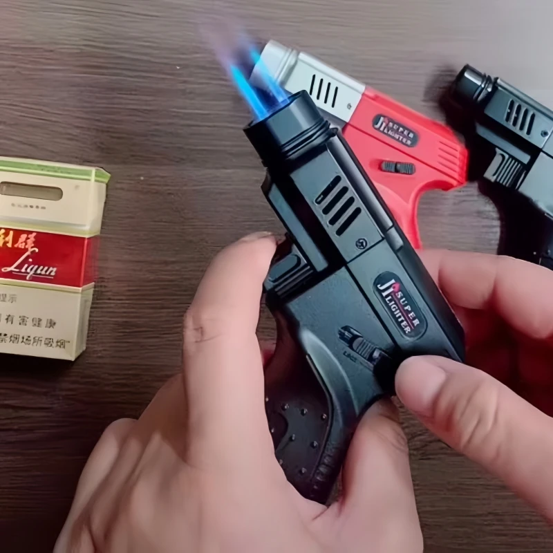 

Large Capacity Spray Gun Lighter Outdoor Windproof Barbecue Kitchen Cooking Turbine Lighter Jewelry Metal Welding Gift Lighter