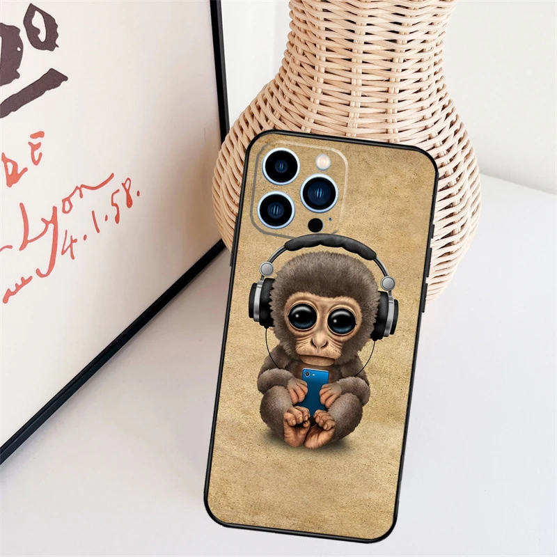 Monkey Gorilla Ape Baby Cover Case For iPhone 14 Pro 11 16 15 Pro Max 12 13 Mini Plus XS X XR Funda image 4