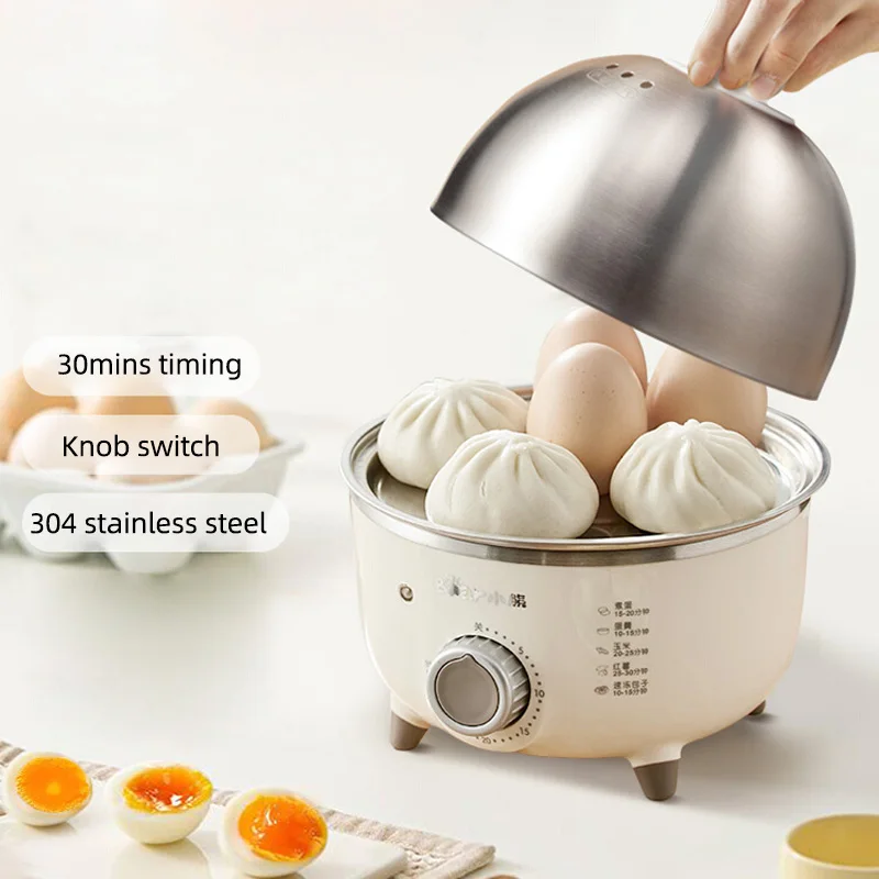360W 전기 계란 보일러 아침 식사 기계 Multicooker 자동 기선 계란 밥솥 타이머가있는 계란 커스터드 찜 밥솥