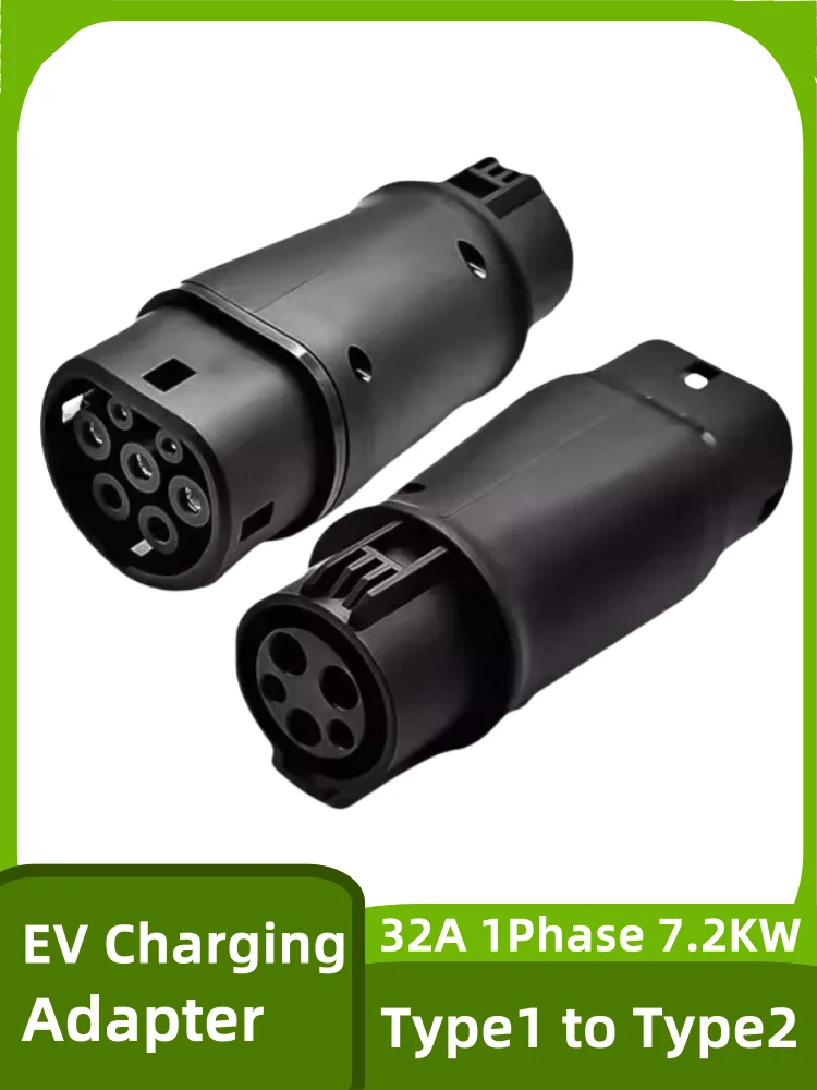 Adaptateur de chargeur EV pour adaptateur de voiture électrique Type1 à Type 2, convertisseur EVES Sae J1772 à IEC62196-2, chargement de véhicule électrique