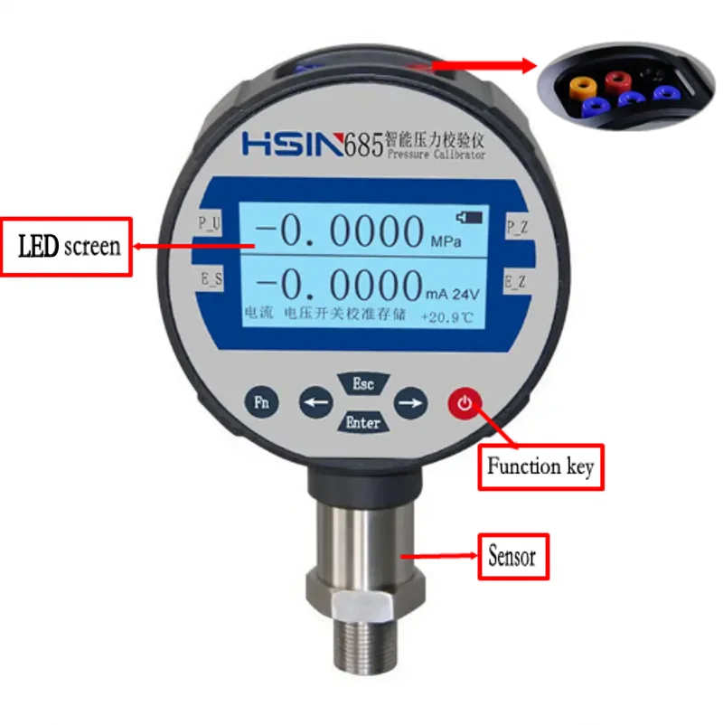 HSIN685 High precision Digital Pressure Gauge Calibration digital Vacuum meter 0-30mA pressure gauge meter manometer 2500 bar