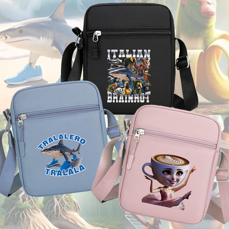 

Italian Brainrot Series Crossbody Bag Tung Tung Sahur Student Casual Messenger Shoulder Bag Fashion Teenagers Birthday Gift