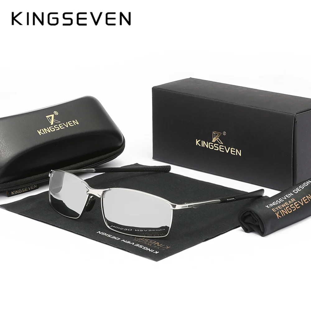 

KINGSEVEN 2024 New Rectangular Sunglasses For Men UV400 Alloy Frame Leisure Glasses Driving Eyewear Fashion