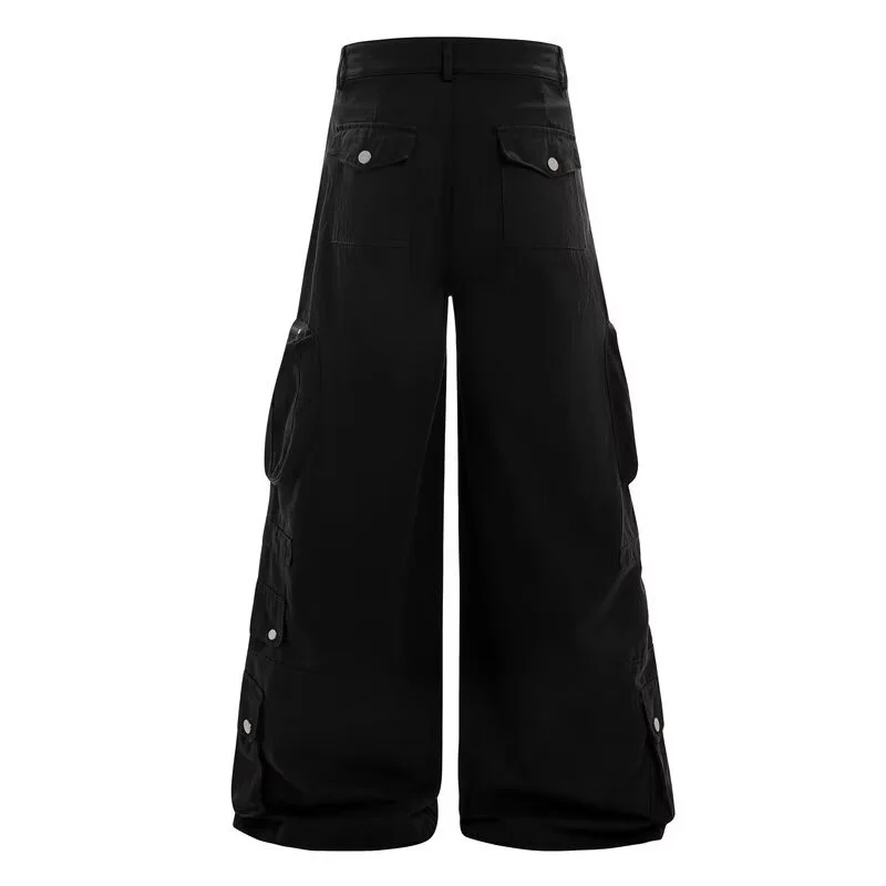 Unsiex Jeans 2026 New Lace Up Y2K Denim Cargo Pants For Men Women Subculture Loose Wide Leg Floor Length Flared Long Trousers