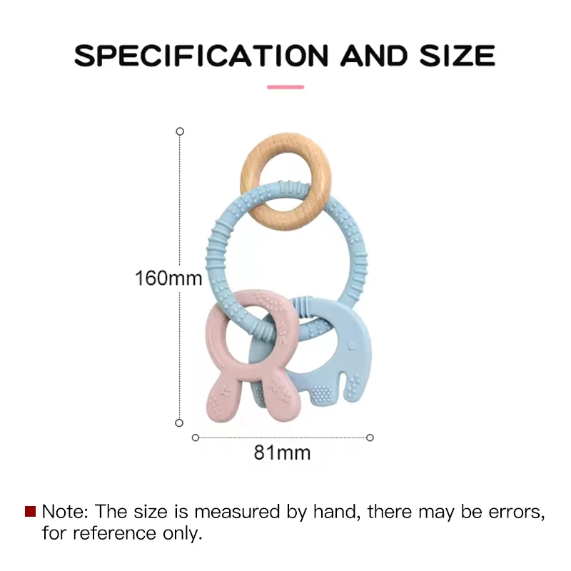 Jouets de dentition pour bébé, anneau en bois et Silicone, anneau de dentition sans BPA, éléphant mignon, jouet à mâcher pour garçons et filles, cadeaux pour nouveau-nés