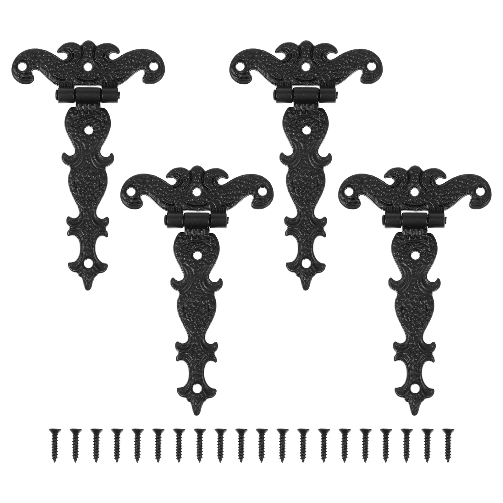 

4 Pcs Ornate Hinges Wooden Box Gift Accessories European Style for Cabinets