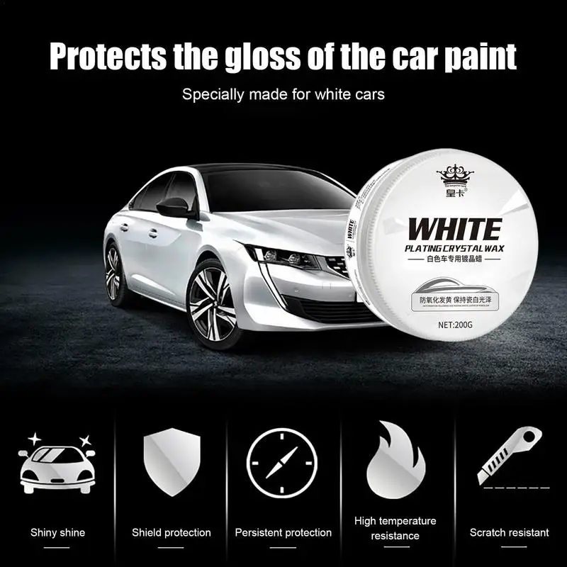 Solid Car Wax Paste Scratch Resistance Polishing Palm Wax For Car Car Wax Polish For White SUV White Car White RV Metal Logo Hub