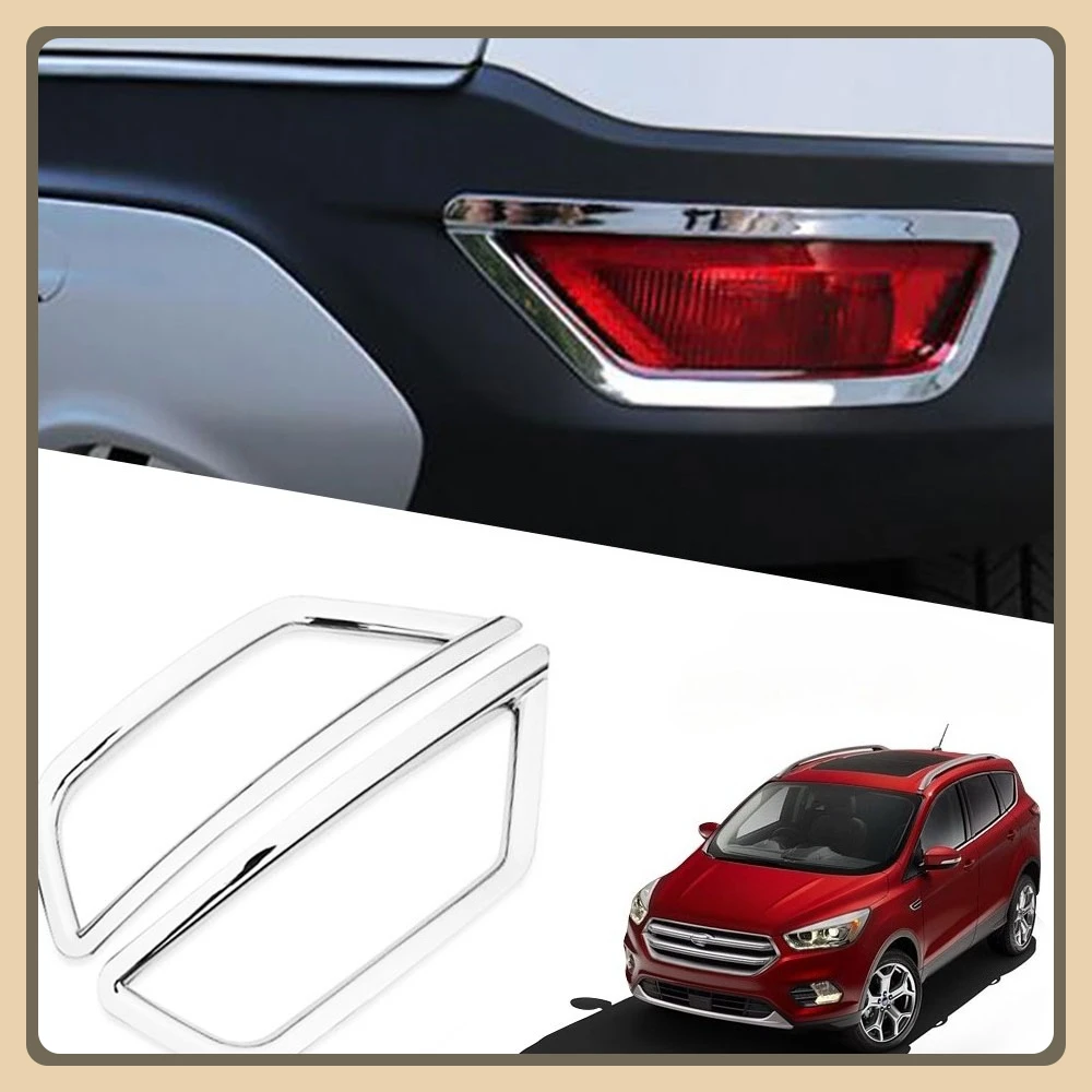 

Car Rear Fog Light Cover Trim Chrome Lamp Trim Frame Cover Trim Decoration Fits for Ford Escape Kuga Abs Chrome 2013-2019